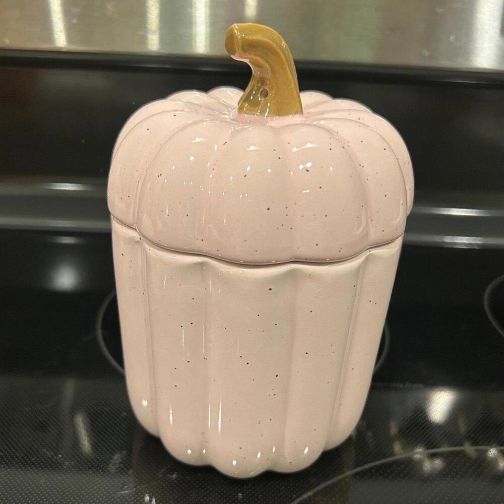 Threshold Pink Ceramic Pumpkin Canister Brand new ships same day